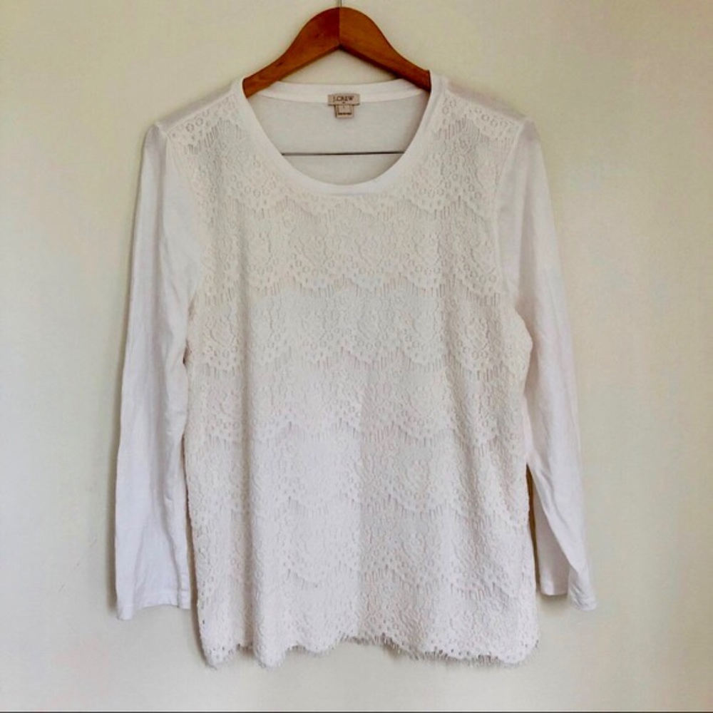 NWT Small J.Crew White Lace Top